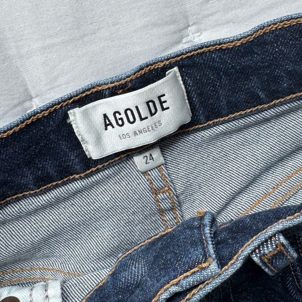 AGOLDE 24 High Rise Stovepipe Dark Wash Jeans Song - Picture 7 of 10